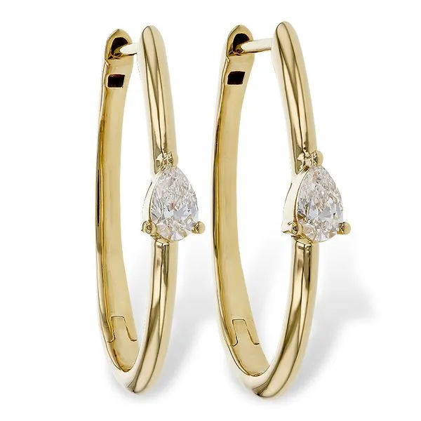 Yellow Gold Diamond Hoop Earrings Meigs Jewelry Tahlequah, OK