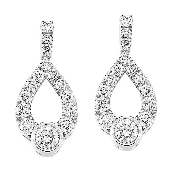 14K White Gold 'Loves Journey' Diamond Earrings Meigs Jewelry Tahlequah, OK