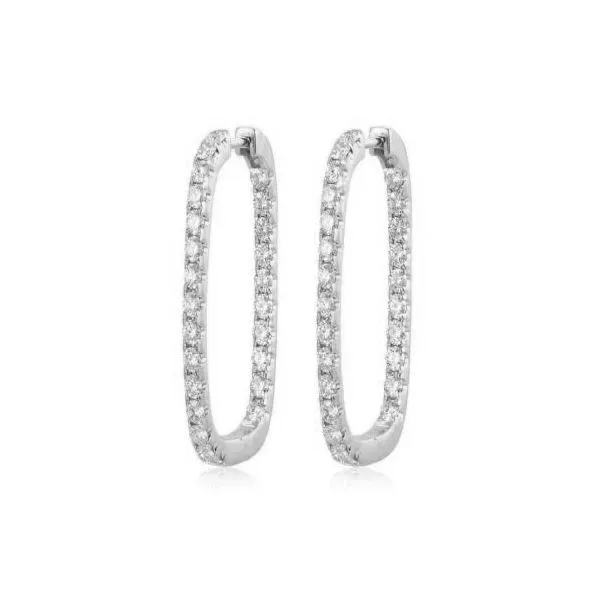 Yellow Gold Diamond In/Out Hoop Earrings Meigs Jewelry Tahlequah, OK