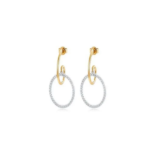 Two Tone Diamond Dangle Earrings Meigs Jewelry Tahlequah, OK