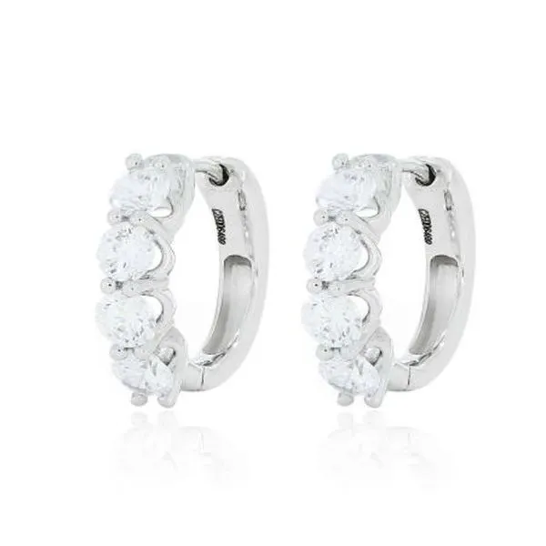 White Gold Diamond Huggie Earrings Meigs Jewelry Tahlequah, OK