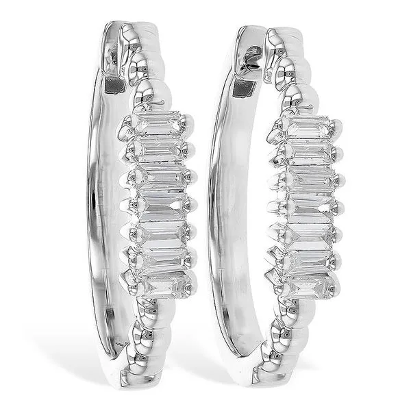 White Gold Diamond Hoop Earrings Meigs Jewelry Tahlequah, OK
