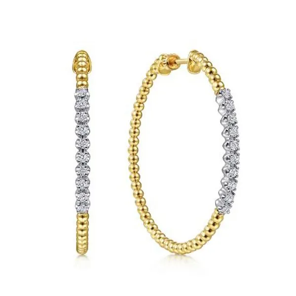 14K Yellow Gold Bujukan IA Hoop Earrings with Diamonds Meigs Jewelry Tahlequah, OK