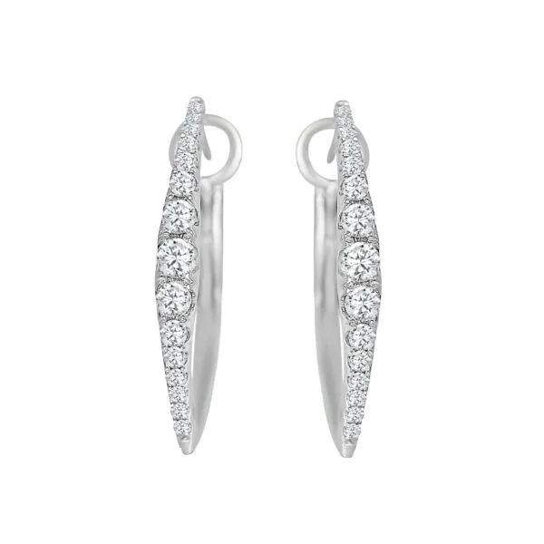 White Gold Painted Diamond Hoop Earrings Meigs Jewelry Tahlequah, OK
