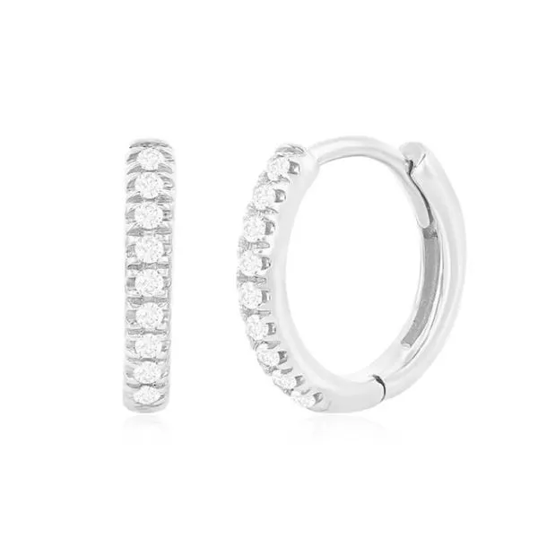 White Gold Diamond Huggie Earrings Meigs Jewelry Tahlequah, OK