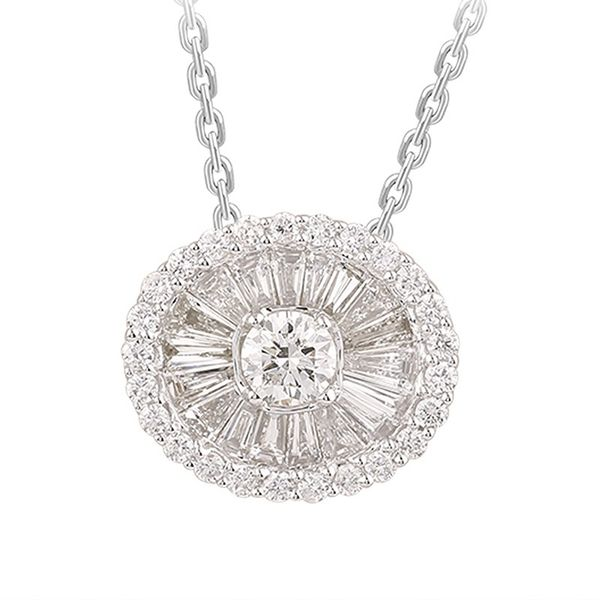 White Gold Oval Diamond Pendant Meigs Jewelry Tahlequah, OK