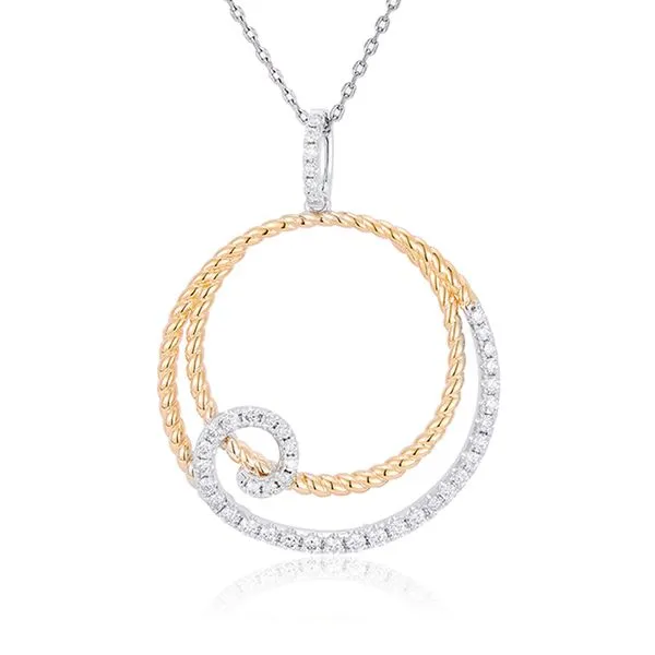 Two Tone Diamond Circle Necklace Meigs Jewelry Tahlequah, OK