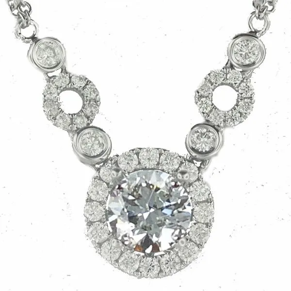 1.50CTW Diamond Halo Necklace Meigs Jewelry Tahlequah, OK