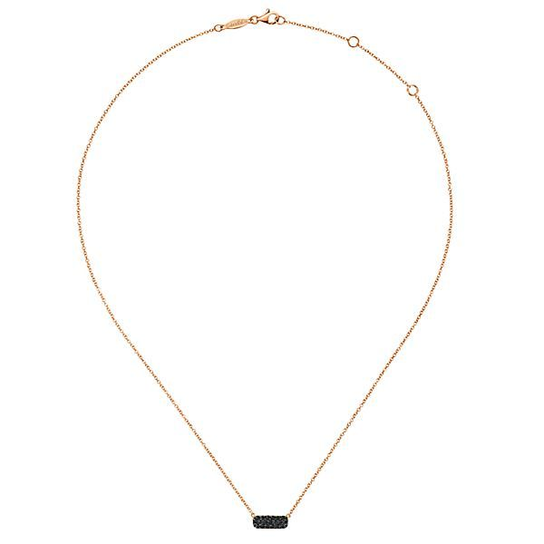 14kt Rose Gold Rectangular Black Diamond Bar Fashion Necklace Image 2 Meigs Jewelry Tahlequah, OK