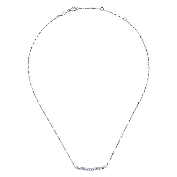 14kt White Gold Diamond Bar Fashion Necklace Image 2 Meigs Jewelry Tahlequah, OK