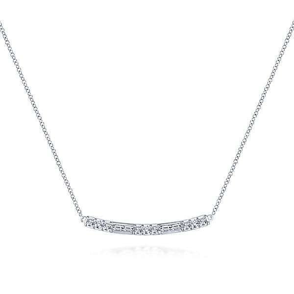 14kt White Gold Diamond Bar Fashion Necklace Meigs Jewelry Tahlequah, OK