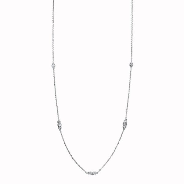 14KW .50CTW Round Bezel Diamond Necklace Meigs Jewelry Tahlequah, OK