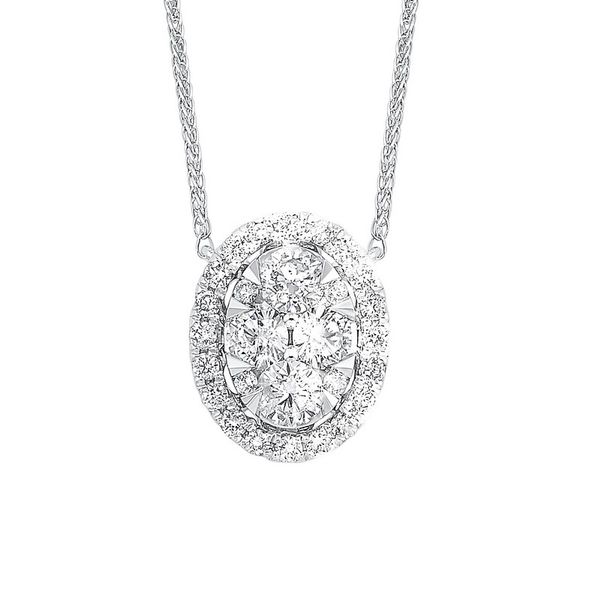 14KW .50CTW Oval Diamond Cluster Necklace Meigs Jewelry Tahlequah, OK