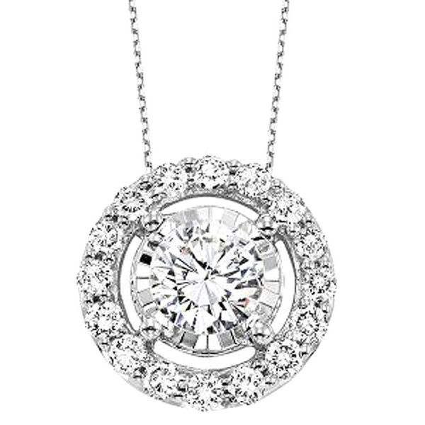 14KW .10CTW Diamond Halo Necklace Meigs Jewelry Tahlequah, OK