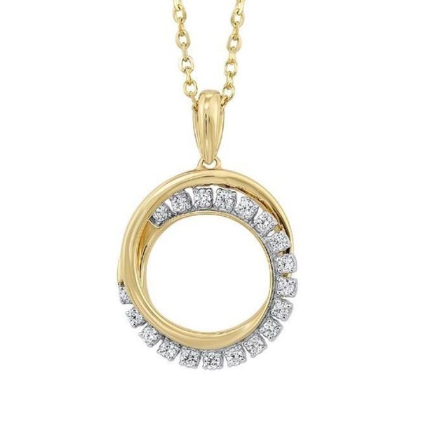 10KY .10CTW Polished Diamond Circle Necklace Meigs Jewelry Tahlequah, OK