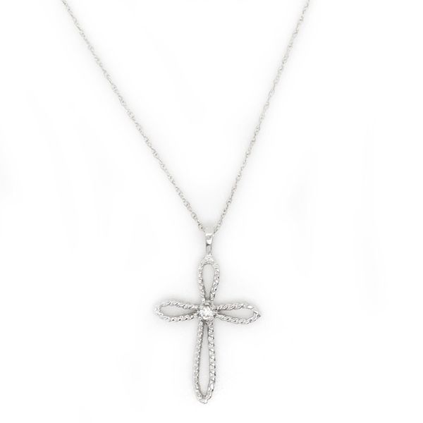 White Gold Diamond Cross Necklace Meigs Jewelry Tahlequah, OK