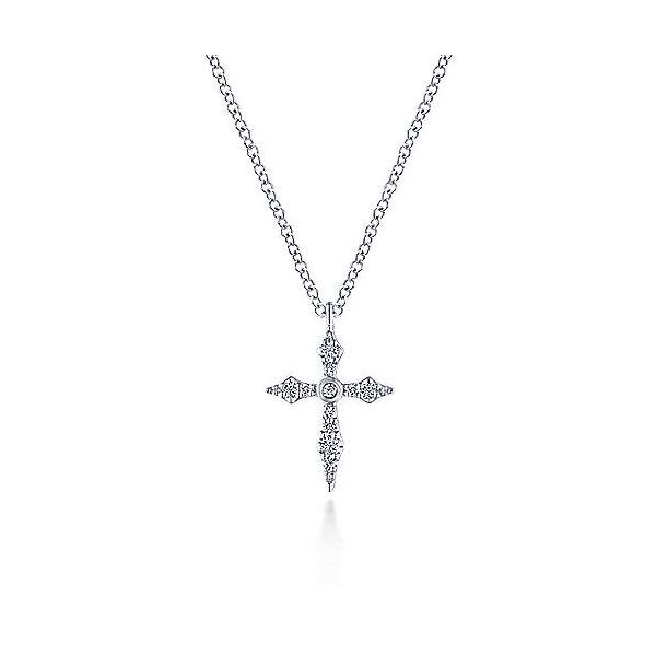 14k White Gold Diamond Cross Necklace Meigs Jewelry Tahlequah, OK