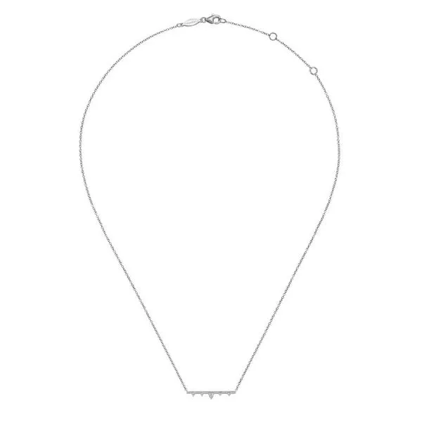 14k White Gold Diamond Bar Necklace Image 2 Meigs Jewelry Tahlequah, OK