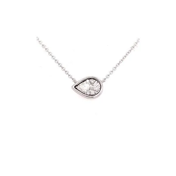 White Gold Diamond Tear Shape Necklace Meigs Jewelry Tahlequah, OK