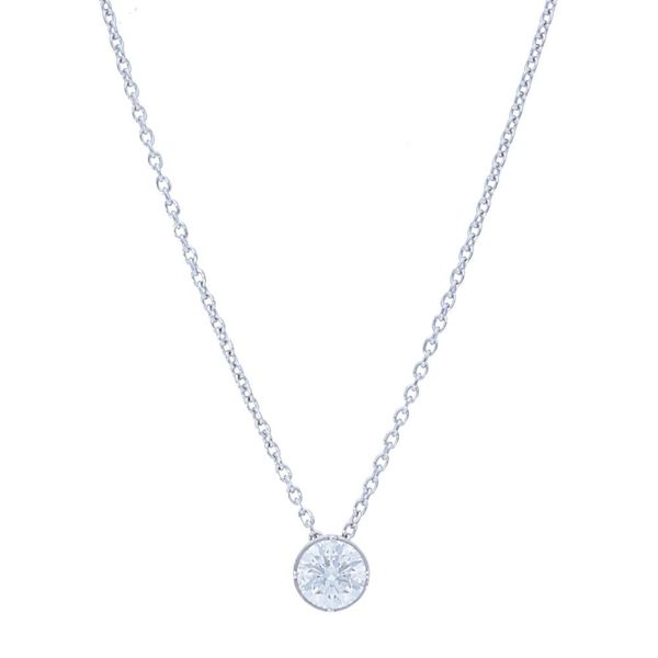 Round Bezel Set Diamond Necklace Meigs Jewelry Tahlequah, OK