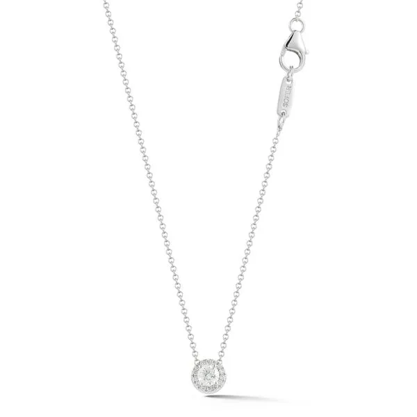 Round Halo Diamond Solitaire Necklace Meigs Jewelry Tahlequah, OK