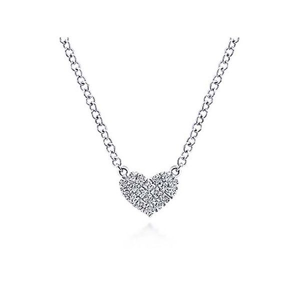 14KW  .07CTW Diamond Heart Necklace Meigs Jewelry Tahlequah, OK