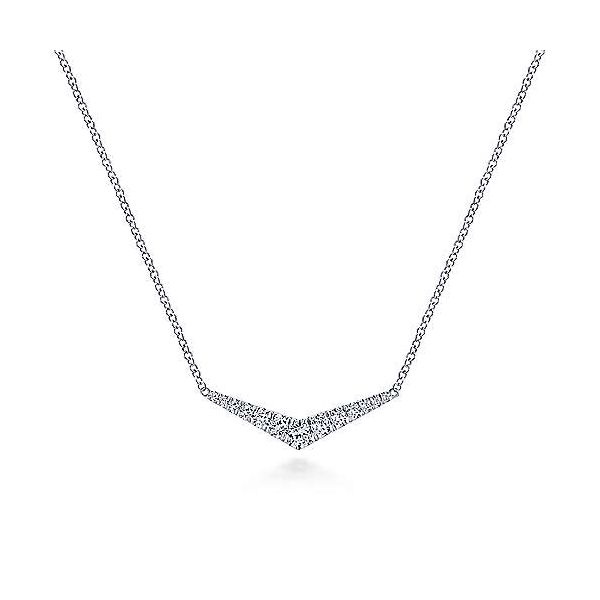 Gabriel & Co. Curved Diamond Bar Necklace Meigs Jewelry Tahlequah, OK