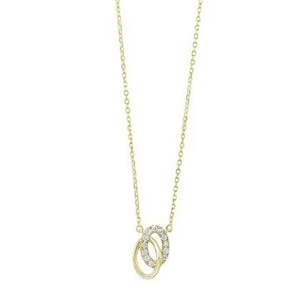 Yellow Gold Double Oval Diamond Necklace Meigs Jewelry Tahlequah, OK