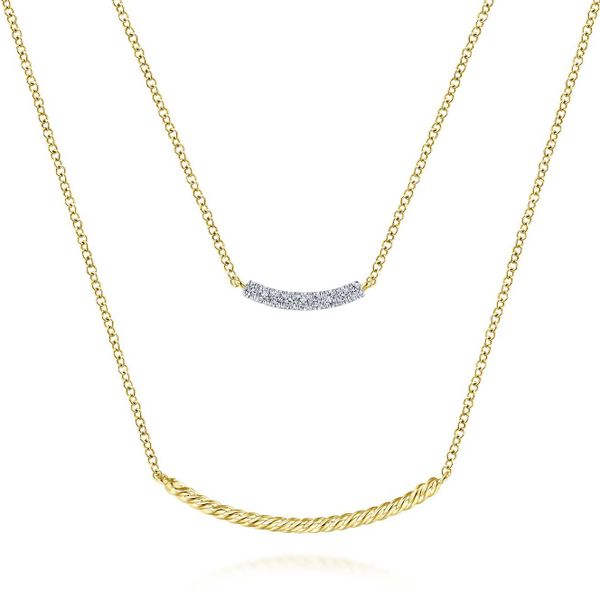 Two Tone Double Strand Diamond Necklace Meigs Jewelry Tahlequah, OK