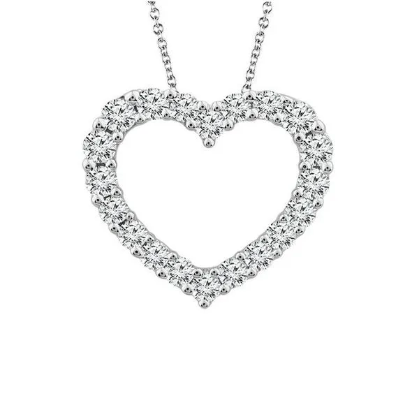 10 Karat White Gold Small Diamond Heart Necklace Meigs Jewelry Tahlequah, OK