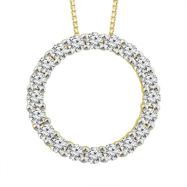 10 Karat Yellow Gold Diamond Circle Necklace Meigs Jewelry Tahlequah, OK