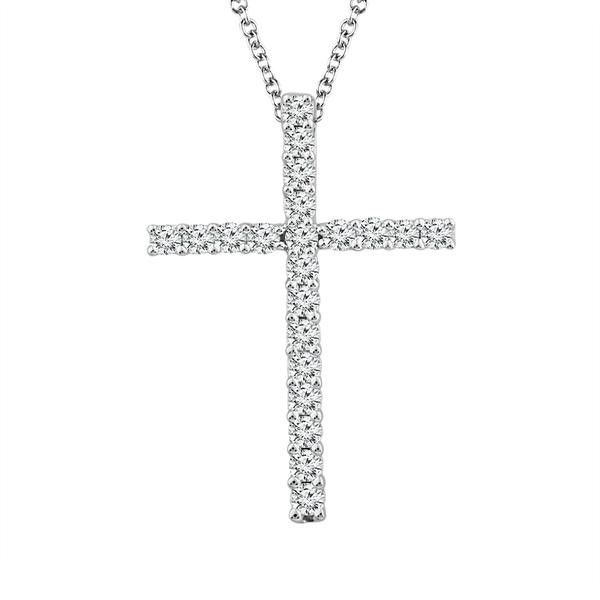 10 Karat White Gold Diamond Cross Necklace Meigs Jewelry Tahlequah, OK