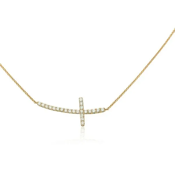 Yellow Gold Diamond Cross Necklace Meigs Jewelry Tahlequah, OK