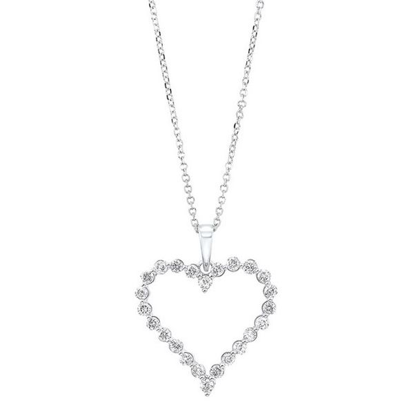 White Gold Diamond Heart Necklace Meigs Jewelry Tahlequah, OK