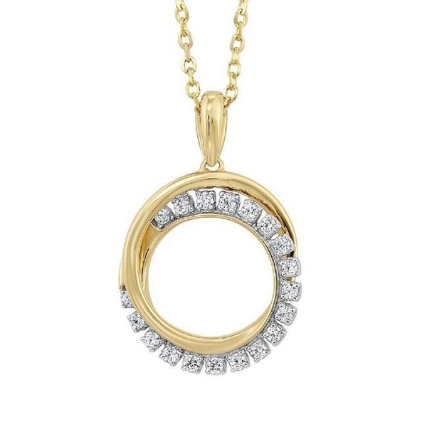 Yellow Gold Polished Diamond Circle Necklace Meigs Jewelry Tahlequah, OK
