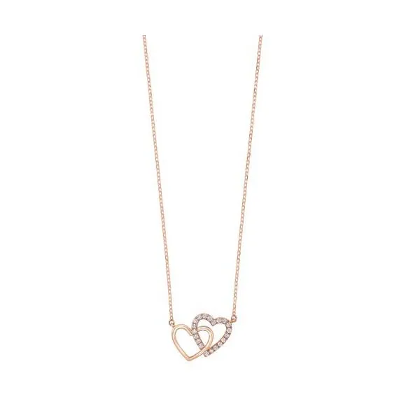 Rose Gold Double Heart Necklace Meigs Jewelry Tahlequah, OK