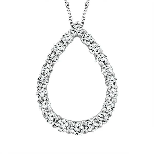 White Gold Diamond Pear Shape Necklace Meigs Jewelry Tahlequah, OK