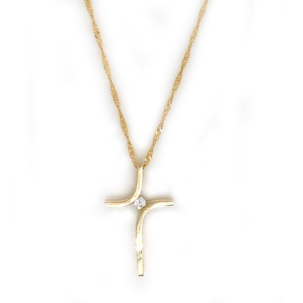 Yellow Gold Diamond Cross Necklace Meigs Jewelry Tahlequah, OK