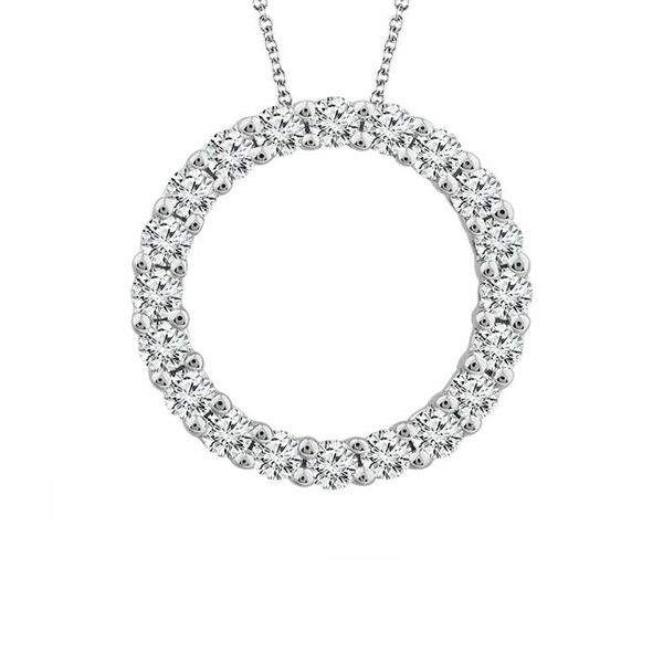 White Gold Diamond Circle Necklace Meigs Jewelry Tahlequah, OK