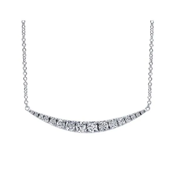 Gabriel & Co. Curved Diamond Bar Necklace Meigs Jewelry Tahlequah, OK