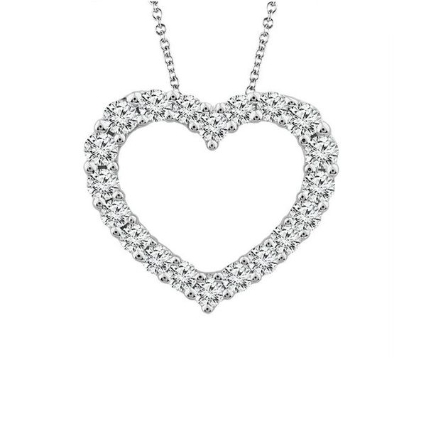 White Gold Diamond Heart Necklace Meigs Jewelry Tahlequah, OK