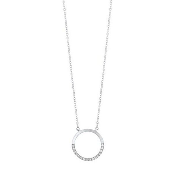 White Gold Diamond Circle Necklace Image 2 Meigs Jewelry Tahlequah, OK