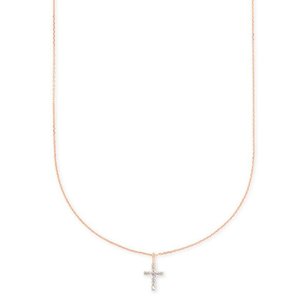 Kendra Scott Rose Gold Diamond Cross Necklace Meigs Jewelry Tahlequah, OK