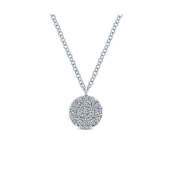 Gabriel & Co. White Gold Diamond Circle Necklace Meigs Jewelry Tahlequah, OK