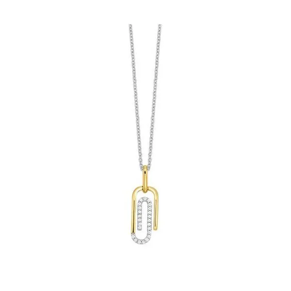 Two Tone Diamond Paperclip Necklace Meigs Jewelry Tahlequah, OK