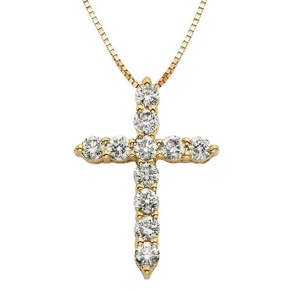 Yellow Gold Diamond Cross Necklace Meigs Jewelry Tahlequah, OK
