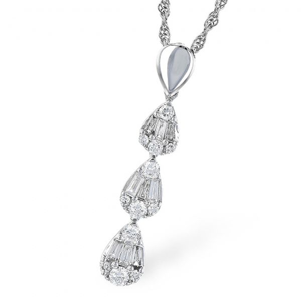 White Gold Diamond Drop Necklace Meigs Jewelry Tahlequah, OK