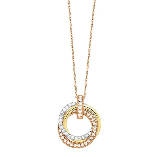 Tri-Color Circle Diamond Necklace Meigs Jewelry Tahlequah, OK