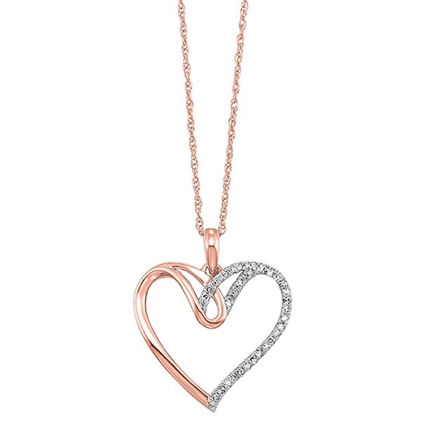 Two Tone Diamond Heart Necklace Meigs Jewelry Tahlequah, OK