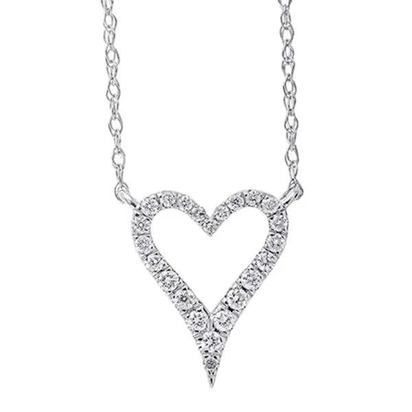 White Gold Diamond Heart Necklace Meigs Jewelry Tahlequah, OK